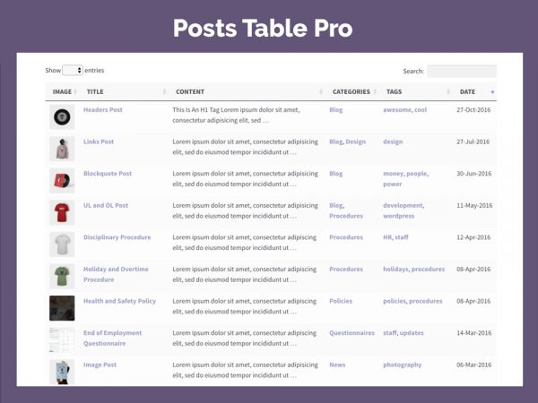 Posts Table Pro WordPress Plugin